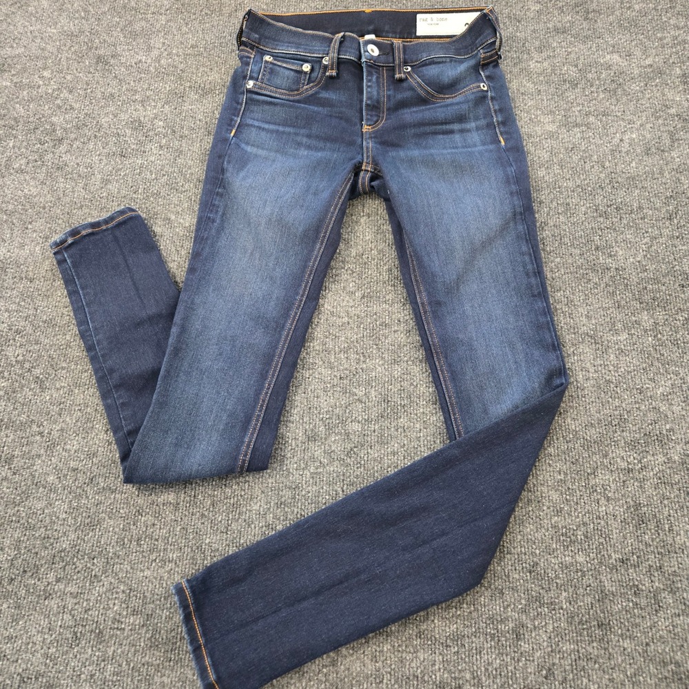 Rag & Bone NY Skinny Jeans Bedford Dark Wash Denim Size 26 Made in USA CleanGirl